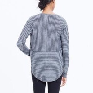 Madewell Anthem Gray & white striped v neck tee